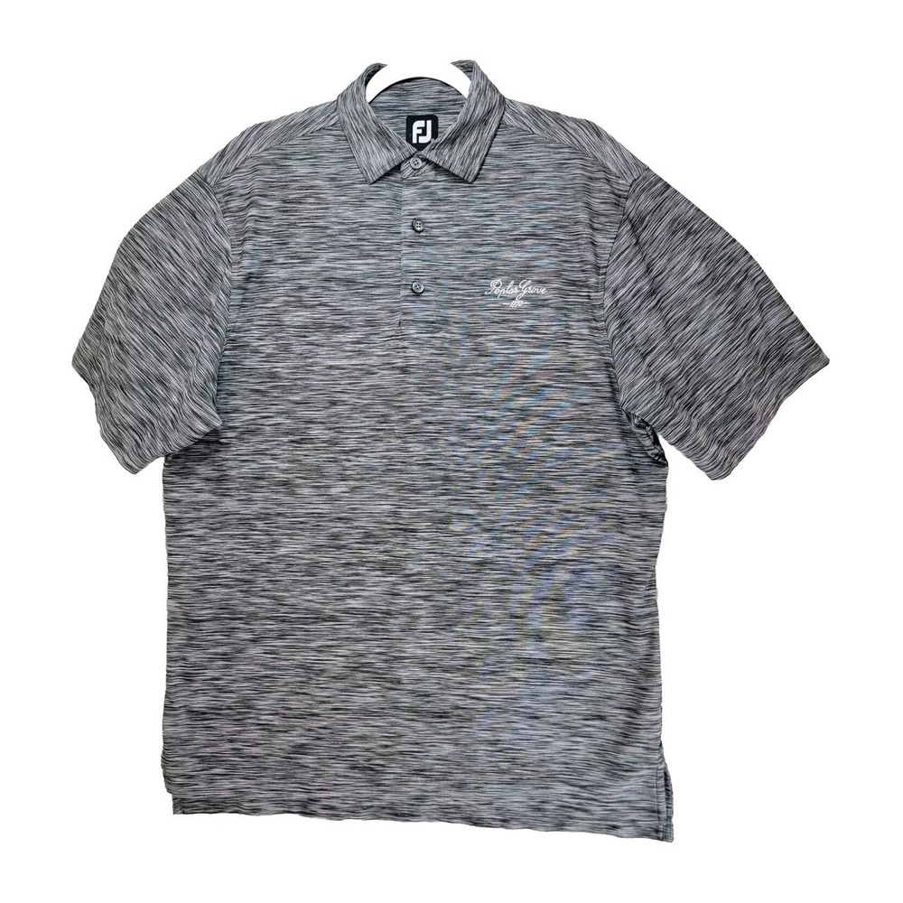 Footjoy FJ Golf Polo Shirt Mens M Gray Short Sleeve Poplar Grove Athletic Sports